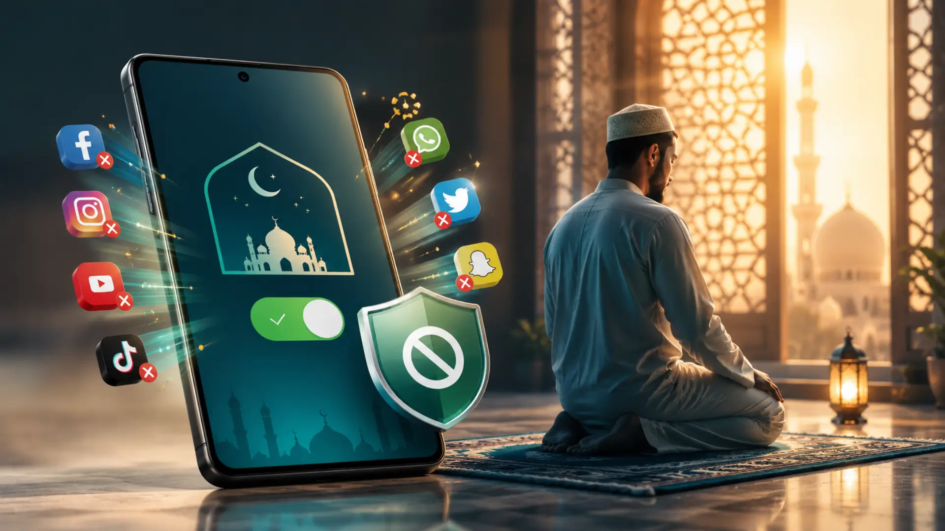 تطبيق إغلاق التطبيقات أثناء الصلاة